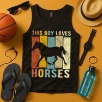 This Boy Loves Horses Horse Tank Top thumb 4