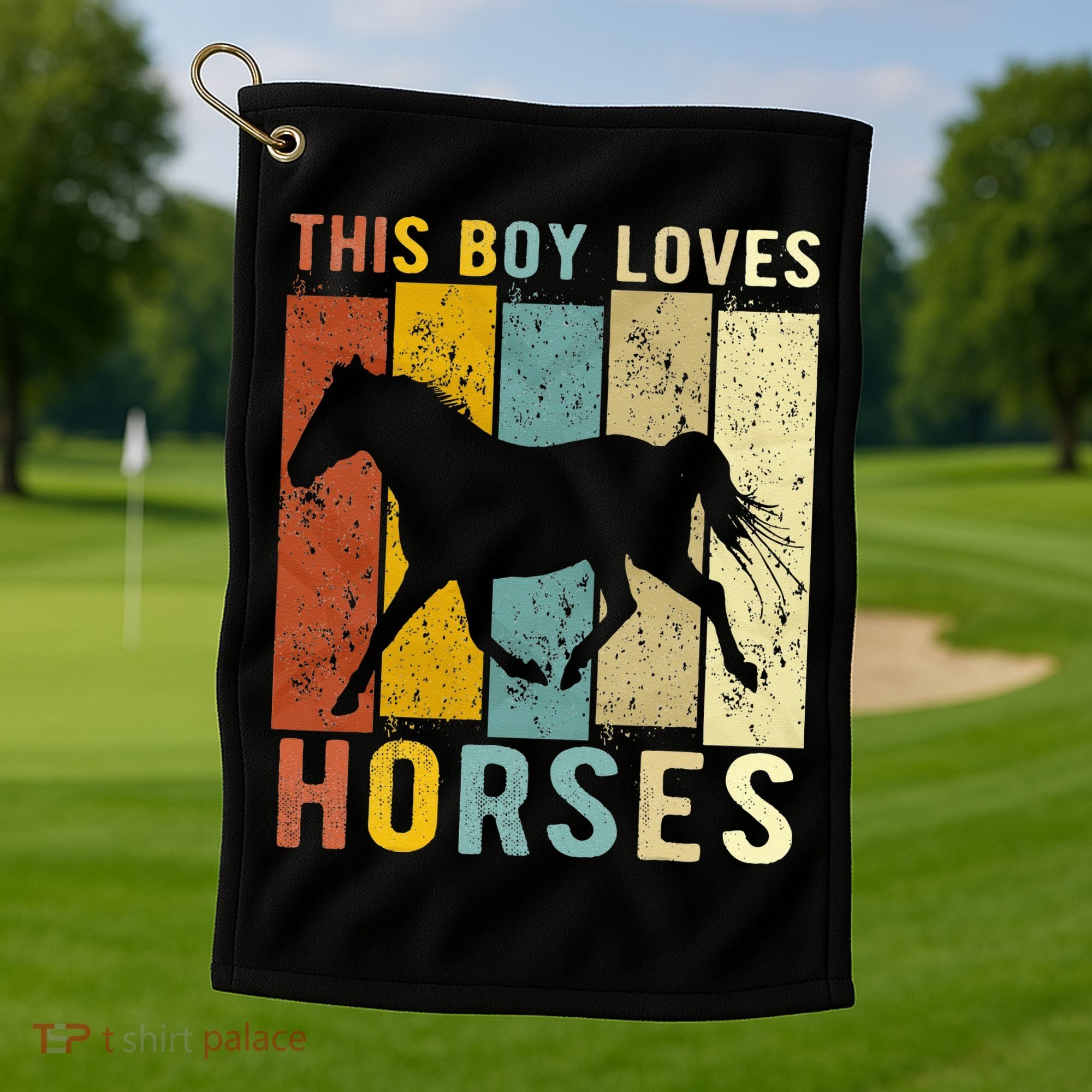 This Boy Loves Horses Horse Golf Towel