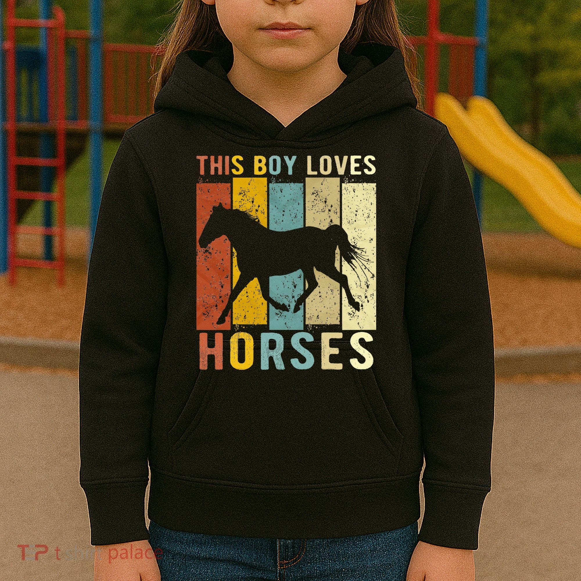 This Boy Loves Horses Horse Kids Hoodie