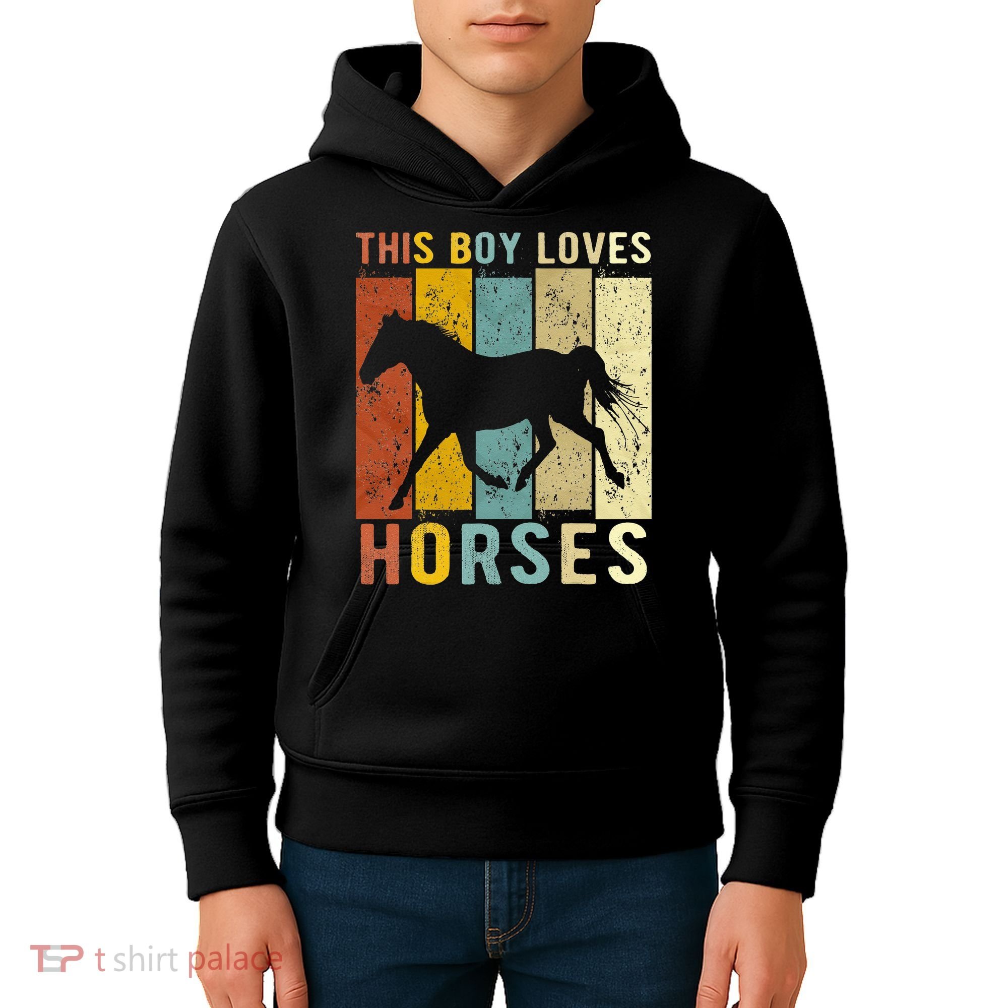 This Boy Loves Horses Horse Kids Hoodie