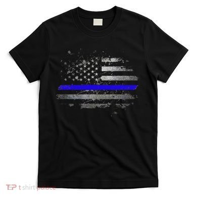 Thin Blue Line Vintage Usa Flag Patriots T-Shirt