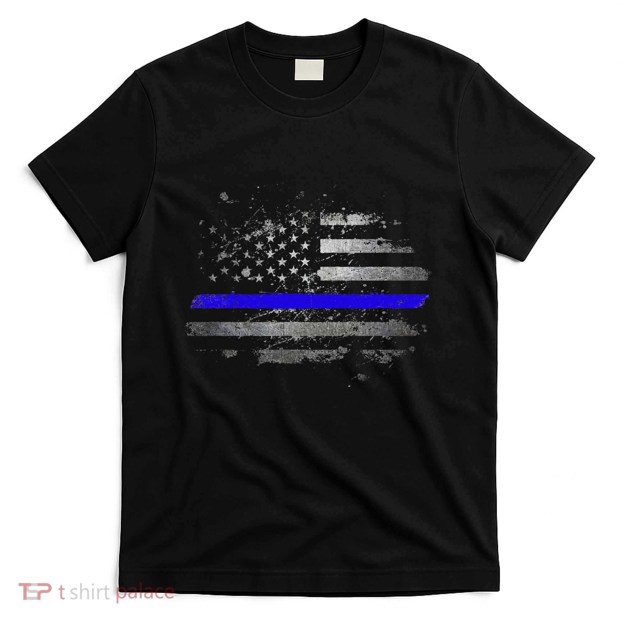 Thin Blue Line Vintage Usa Flag Patriots T-Shirt