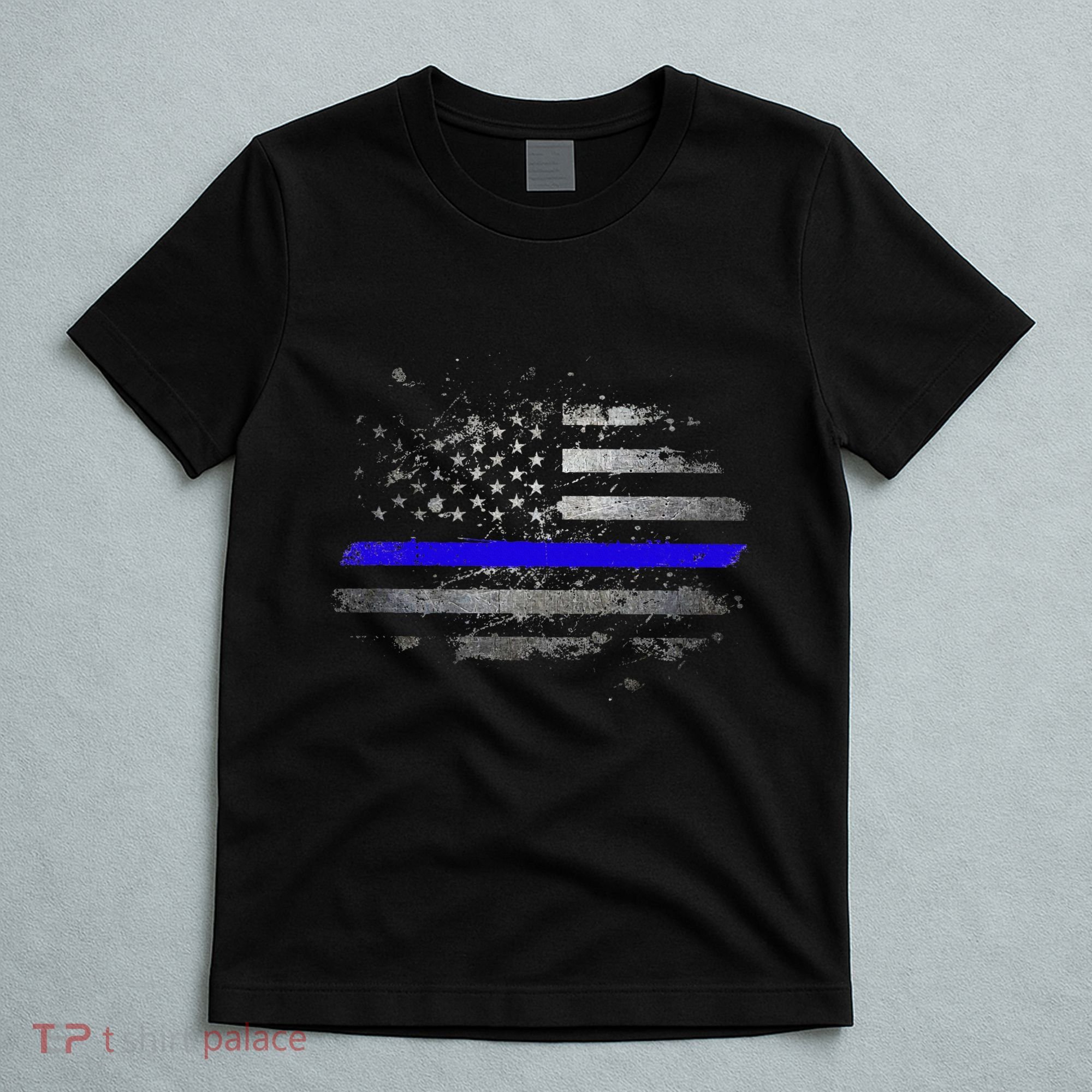 Thin Blue Line Vintage Usa Flag Patriots T-Shirt