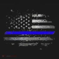 Thin Blue Line Vintage Usa Flag Patriots T-Shirt thumb 7
