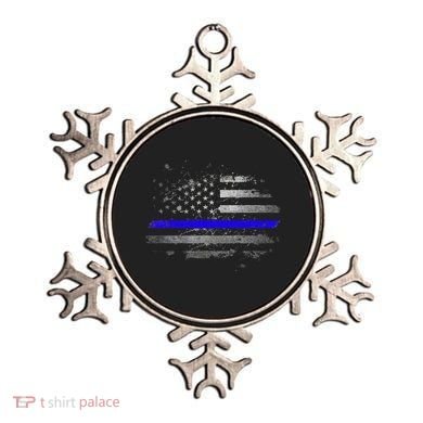 Thin Blue Line Vintage Usa Flag Patriots Ornament