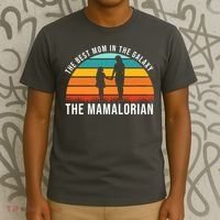 The Best Mom In The Galaxy The Mamalorian Retro Sunset T-Shirt thumb 3