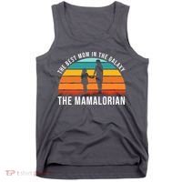 The Best Mom In The Galaxy The Mamalorian Retro Sunset Tank Top thumb 0