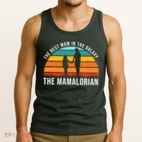 The Best Mom In The Galaxy The Mamalorian Retro Sunset Tank Top thumb 3