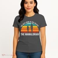 The Best Mom In The Galaxy The Mamalorian Retro Sunset Women's T-Shirt thumb 4