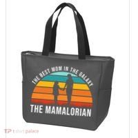 The Best Mom In The Galaxy The Mamalorian Retro Sunset Tote Bag thumb 3