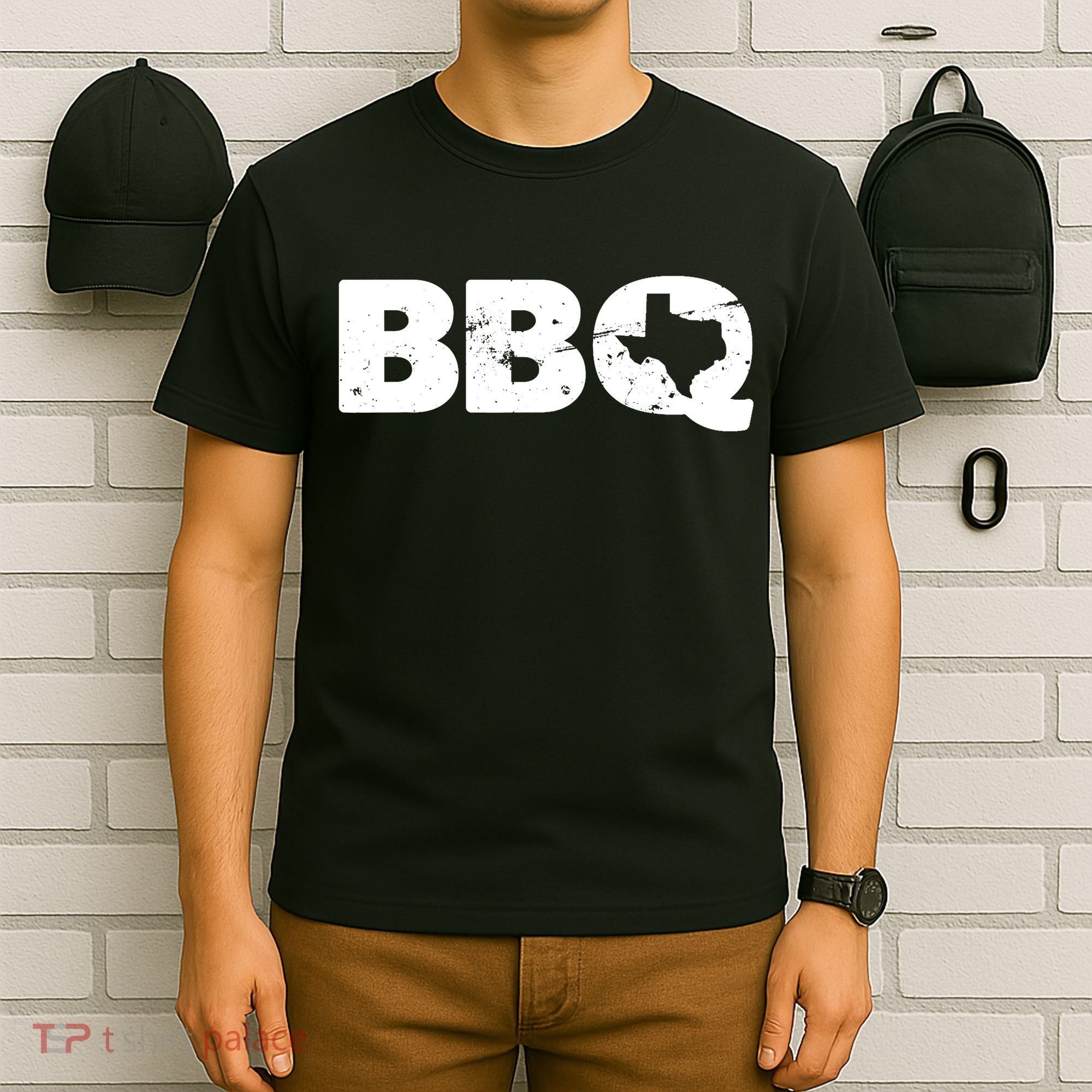 Texas BBQ novelty Texas Barbecue and Map vintage BBQ T-Shirt