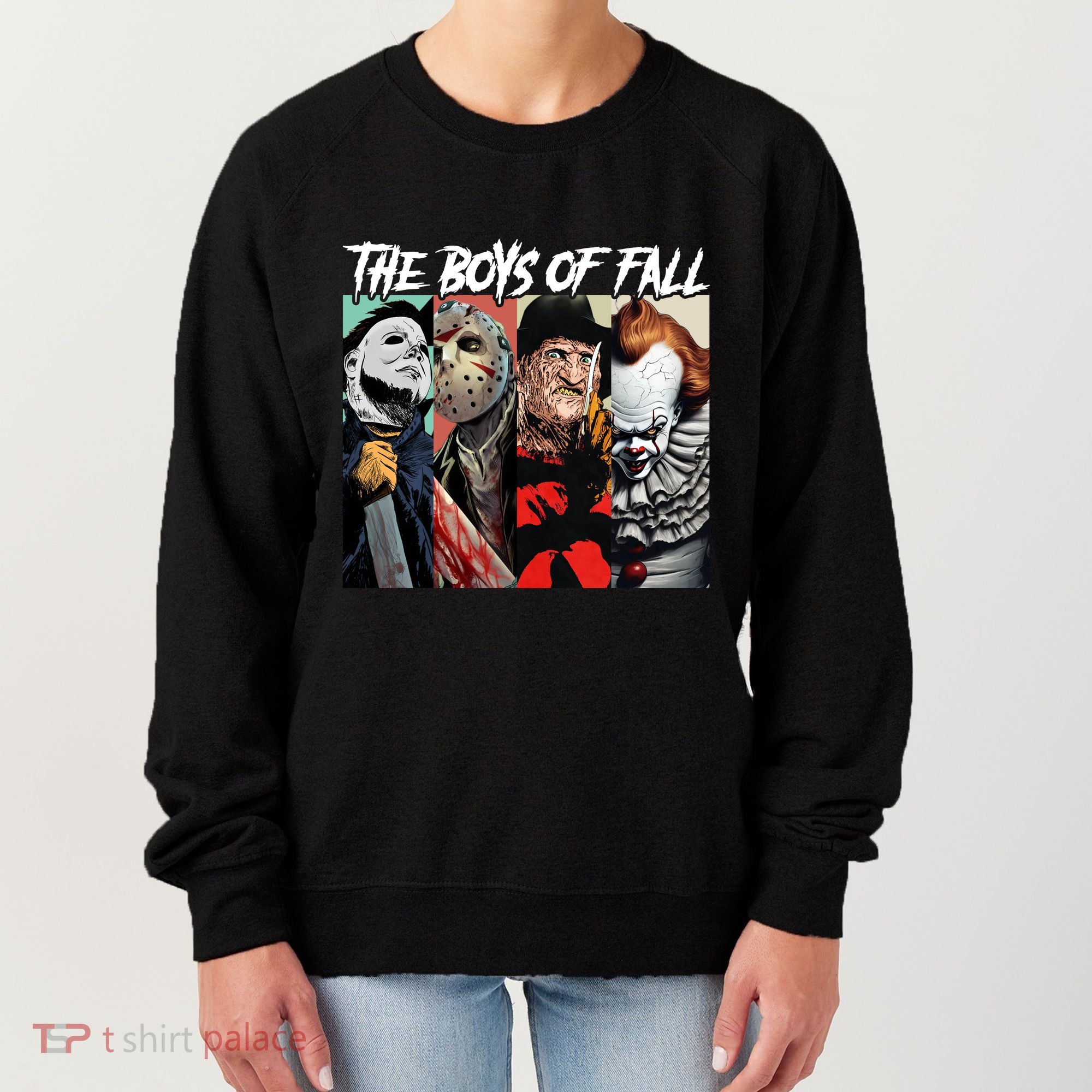 The Boy Of Fall Michael Jason Freddy Pennywise Halloween Horror Character Women's Sweatshirt