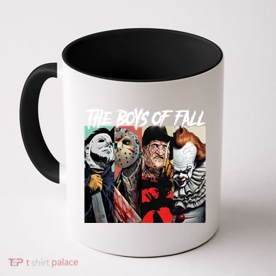 The Boy Of Fall Michael Jason Freddy Pennywise Halloween Horror Character Coffee Mug