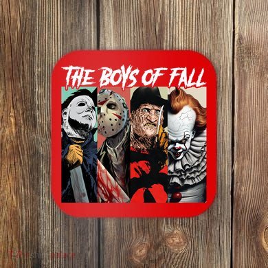 The Boy Of Fall Michael Jason Freddy Pennywise Halloween Horror Character Coaster