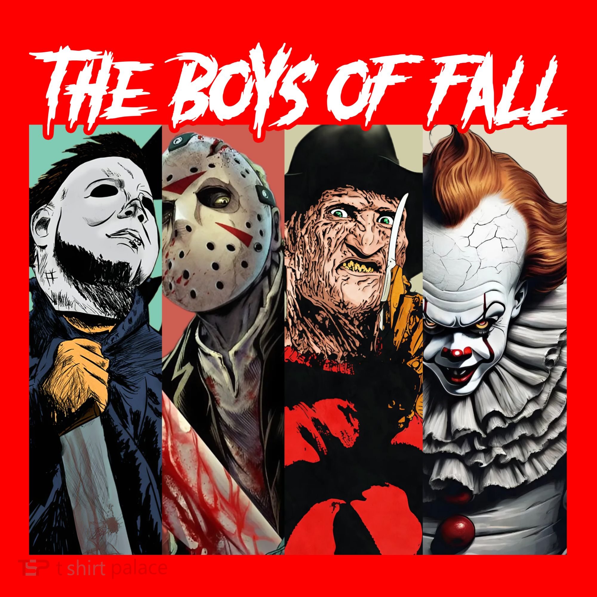 The Boy Of Fall Michael Jason Freddy Pennywise Halloween Horror Character Polo