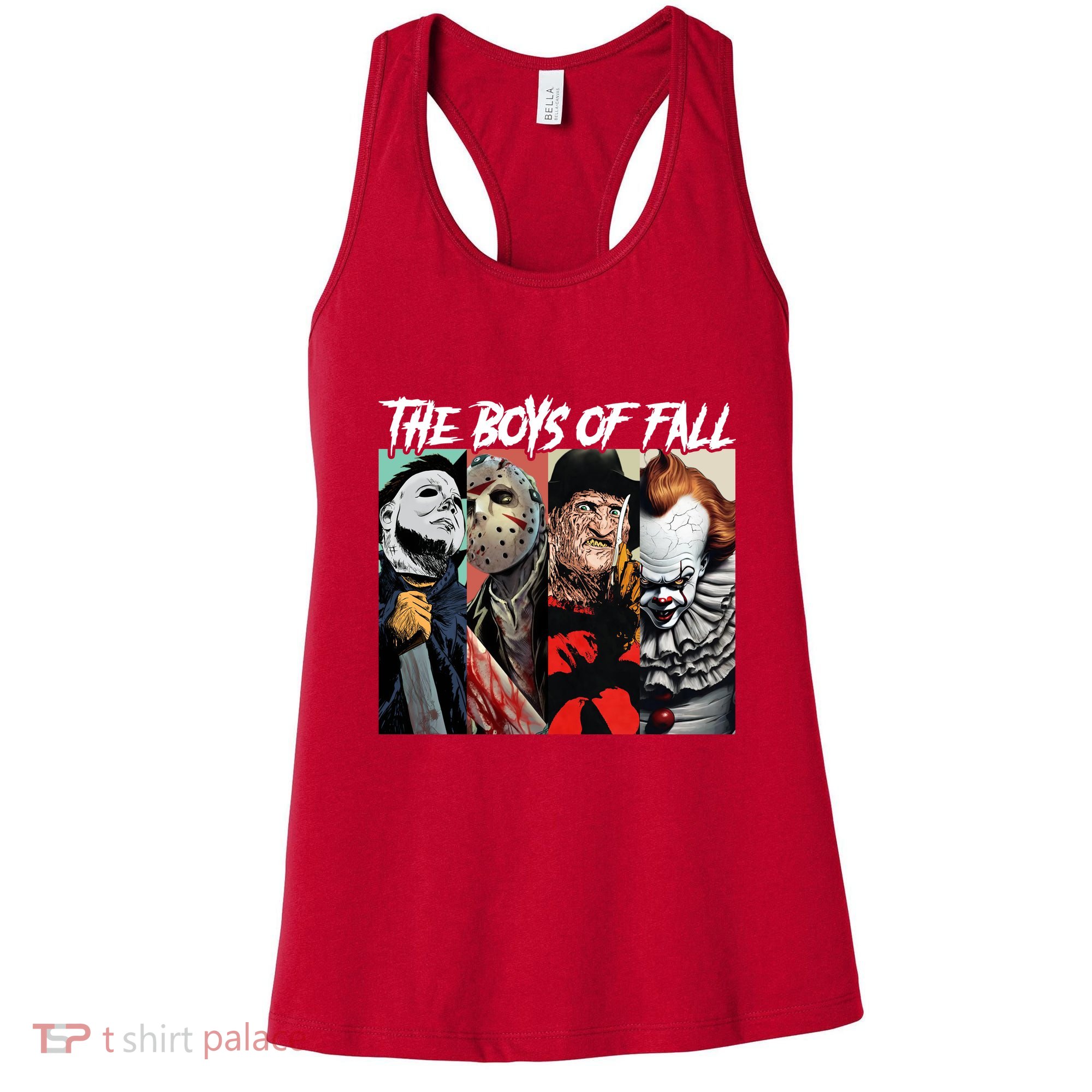 The Boy Of Fall Michael Jason Freddy Pennywise Halloween Horror Character Women's Tank Top