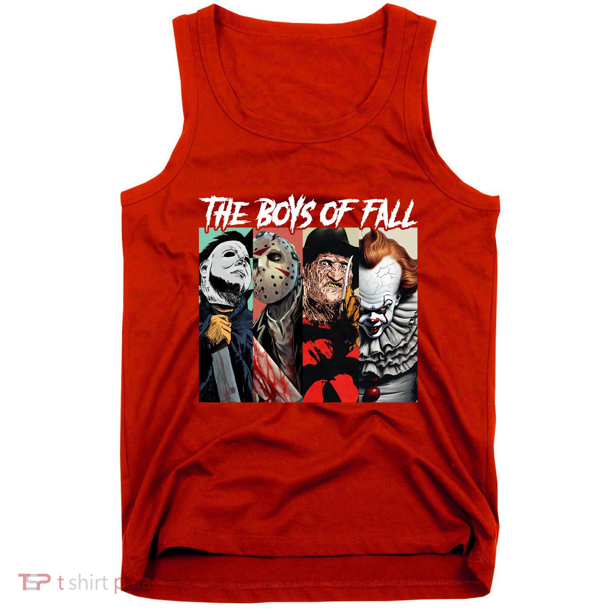 The Boy Of Fall Michael Jason Freddy Pennywise Halloween Horror Character Tank Top
