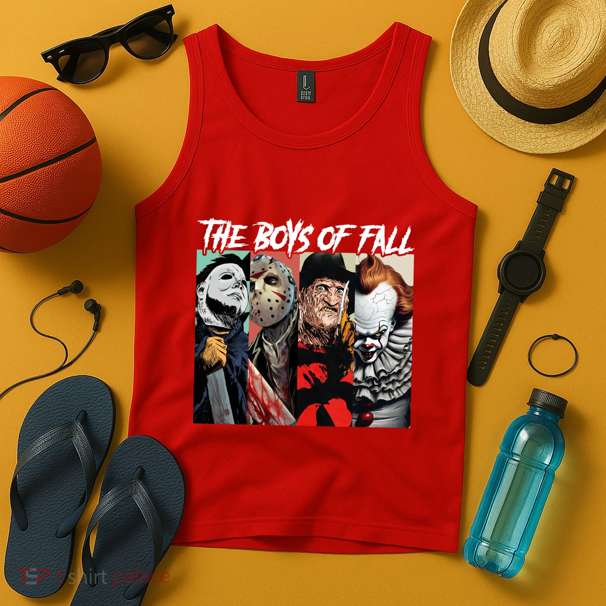 The Boy Of Fall Michael Jason Freddy Pennywise Halloween Horror Character Tank Top