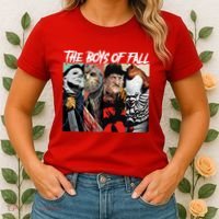 The Boy Of Fall Michael Jason Freddy Pennywise Halloween Horror Character Women's T-Shirt thumb 2