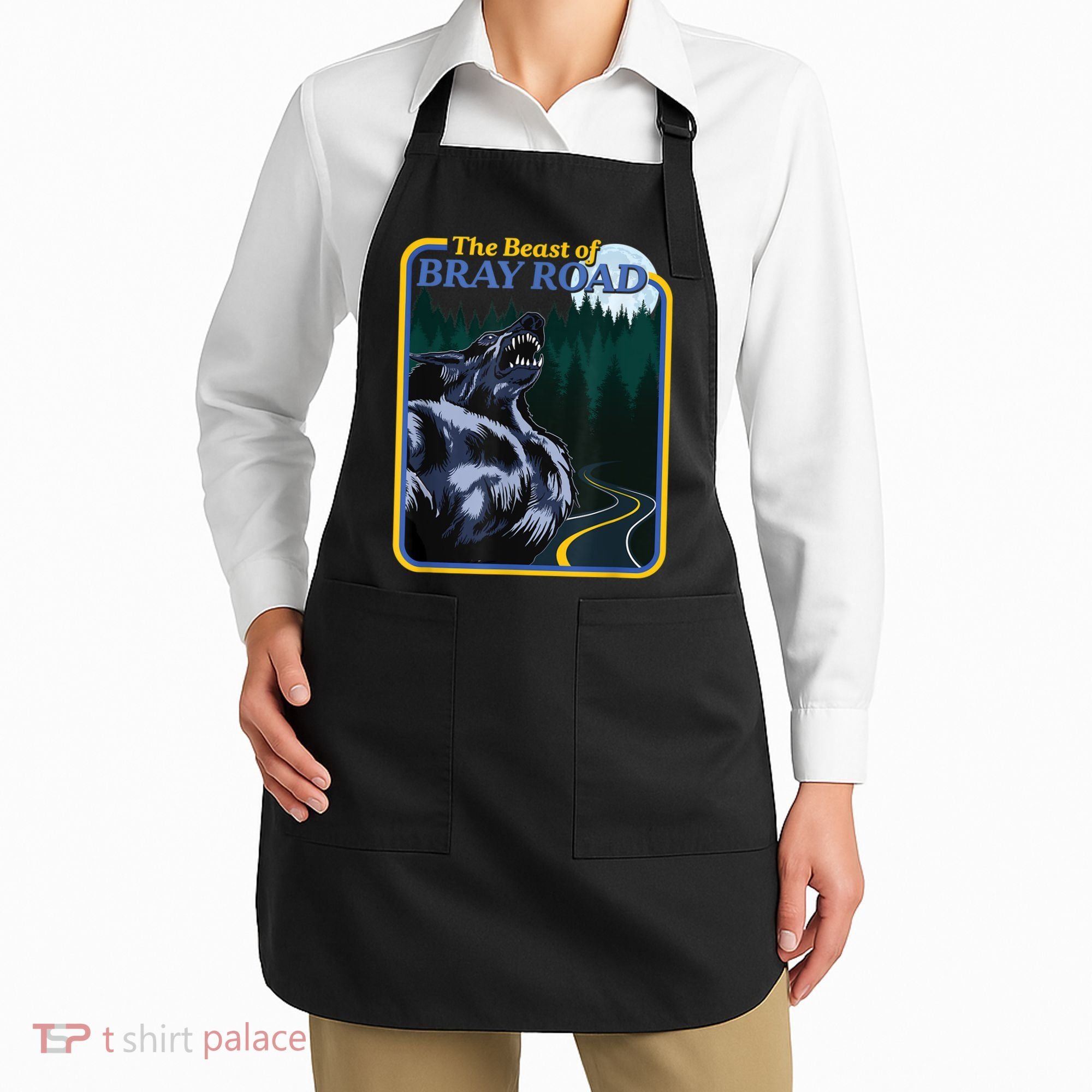 The Beast Of Bray Road Retro Wisconsin Dogman Cryptid Apron