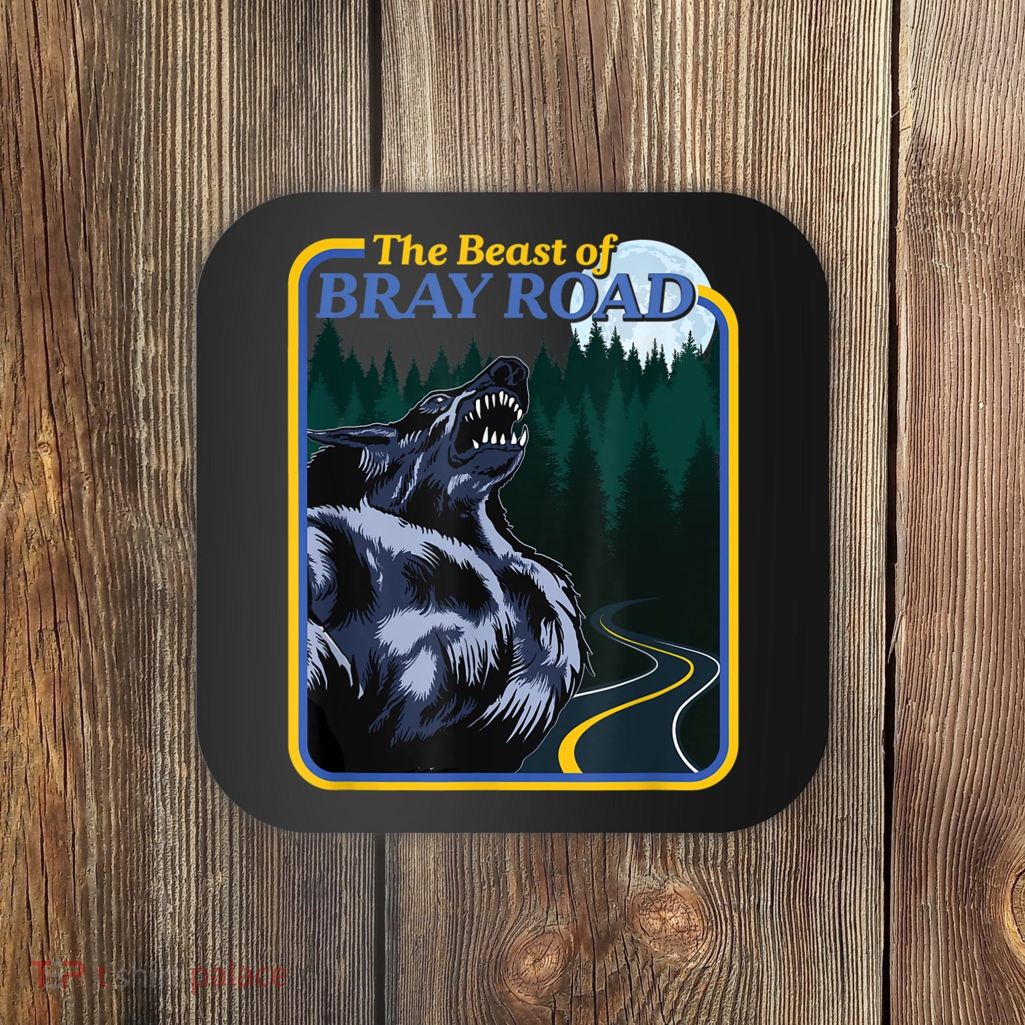 The Beast Of Bray Road Retro Wisconsin Dogman Cryptid Coaster