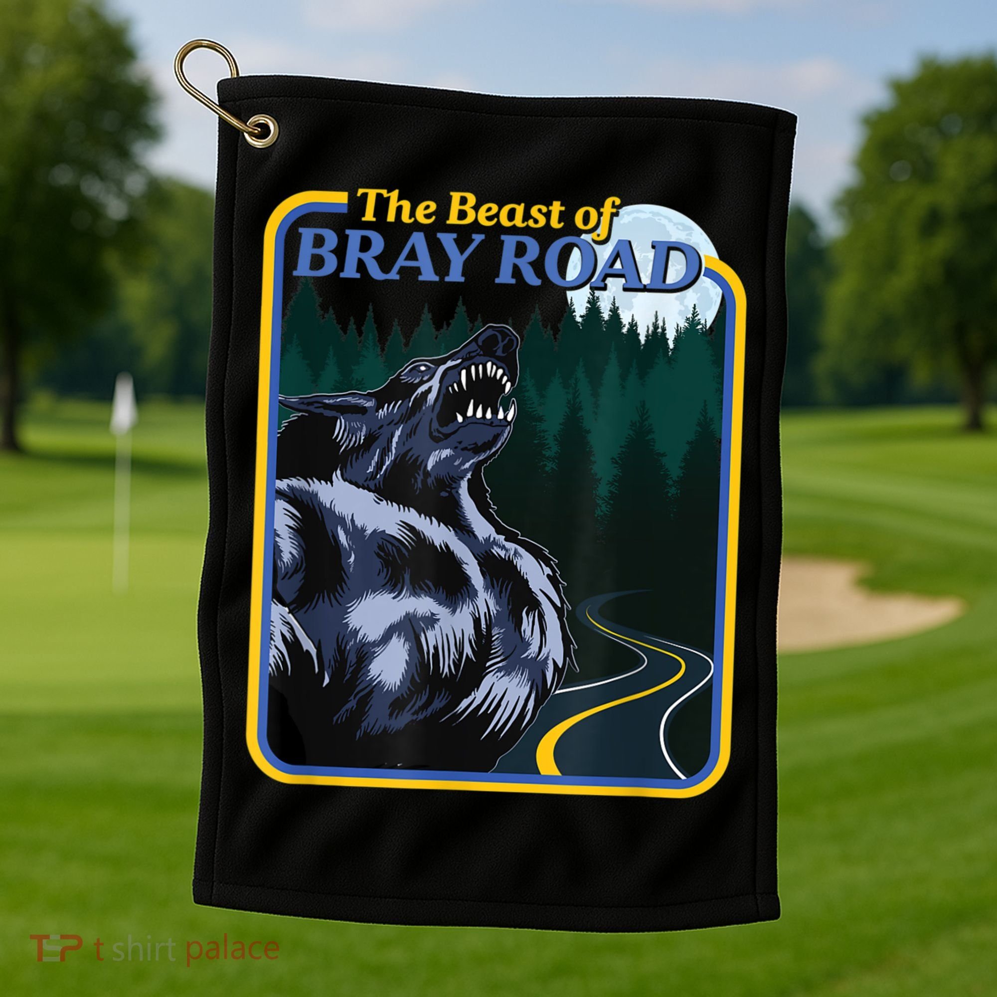 The Beast Of Bray Road Retro Wisconsin Dogman Cryptid Golf Towel