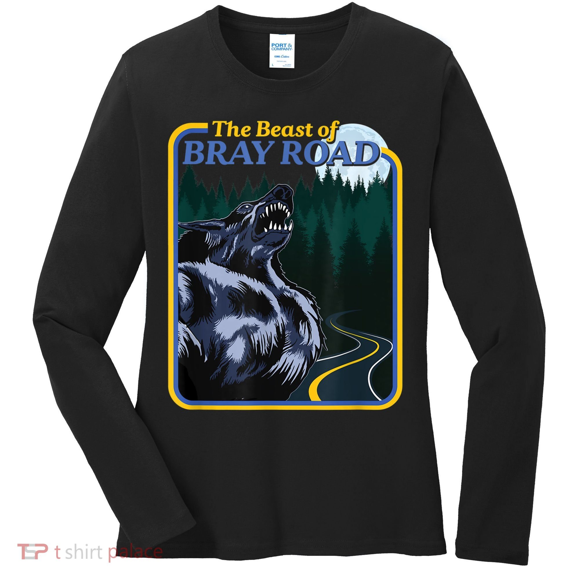 The Beast Of Bray Road Retro Wisconsin Dogman Cryptid Women's Long Sleeve Shirt