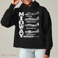 The Battle Of Midway Plane Spotting American WW2 Planes Ladies Heavyweight Boxy Pullover Hoodie thumb 0
