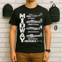 The Battle Of Midway Plane Spotting American WW2 Planes T-Shirt thumb 6