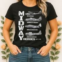 The Battle Of Midway Plane Spotting American WW2 Planes Women's T-Shirt thumb 2