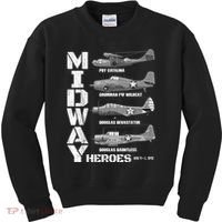 The Battle Of Midway Plane Spotting American WW2 Planes Kids Sweatshirt thumb 0