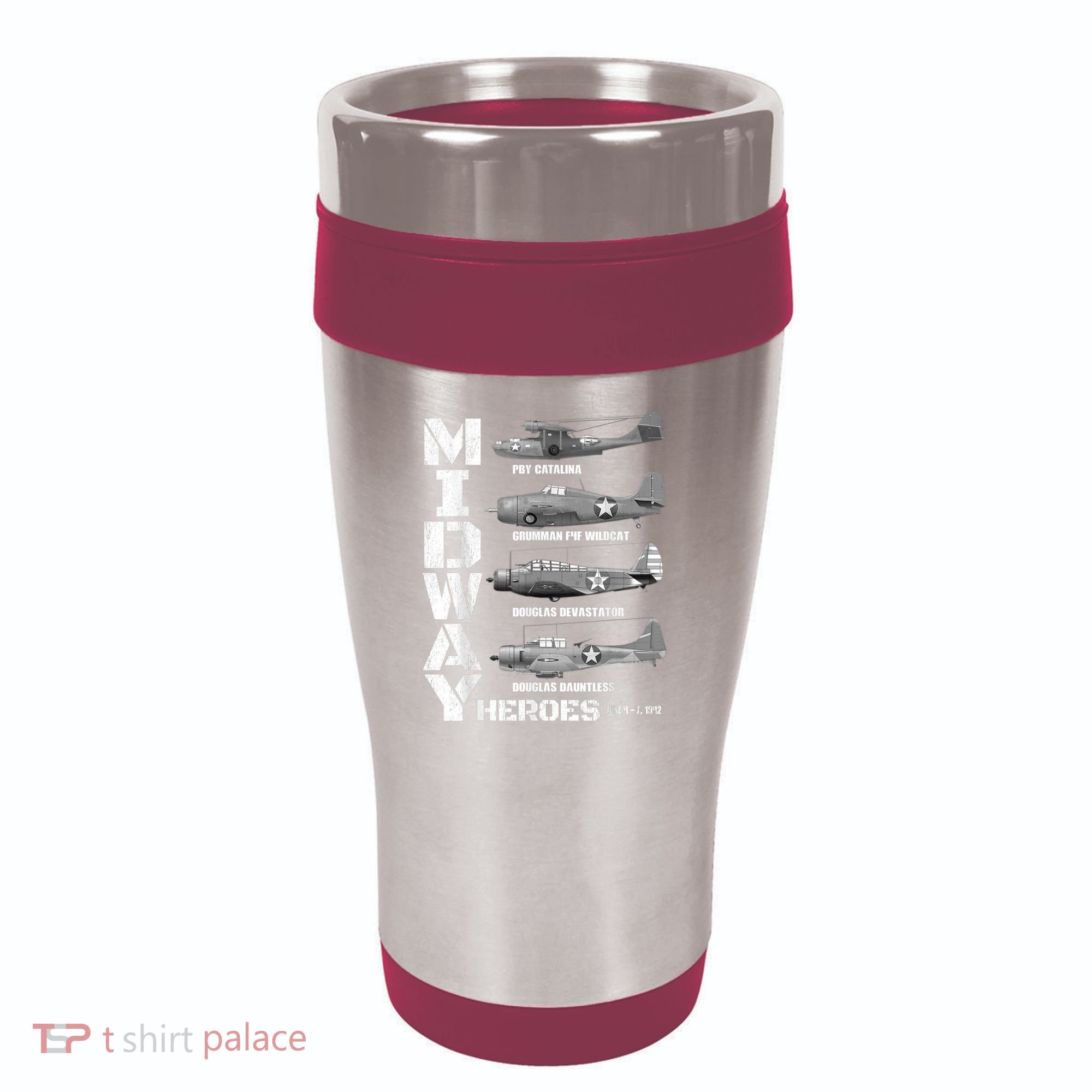 The Battle Of Midway Plane Spotting American WW2 Planes 16oz Travel Tumbler