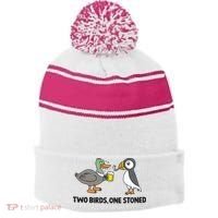 Two Birds One Stoned Stripe Pom Pom Beanie thumb 0