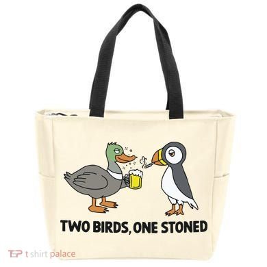 Two Birds One Stoned Tote Bag
