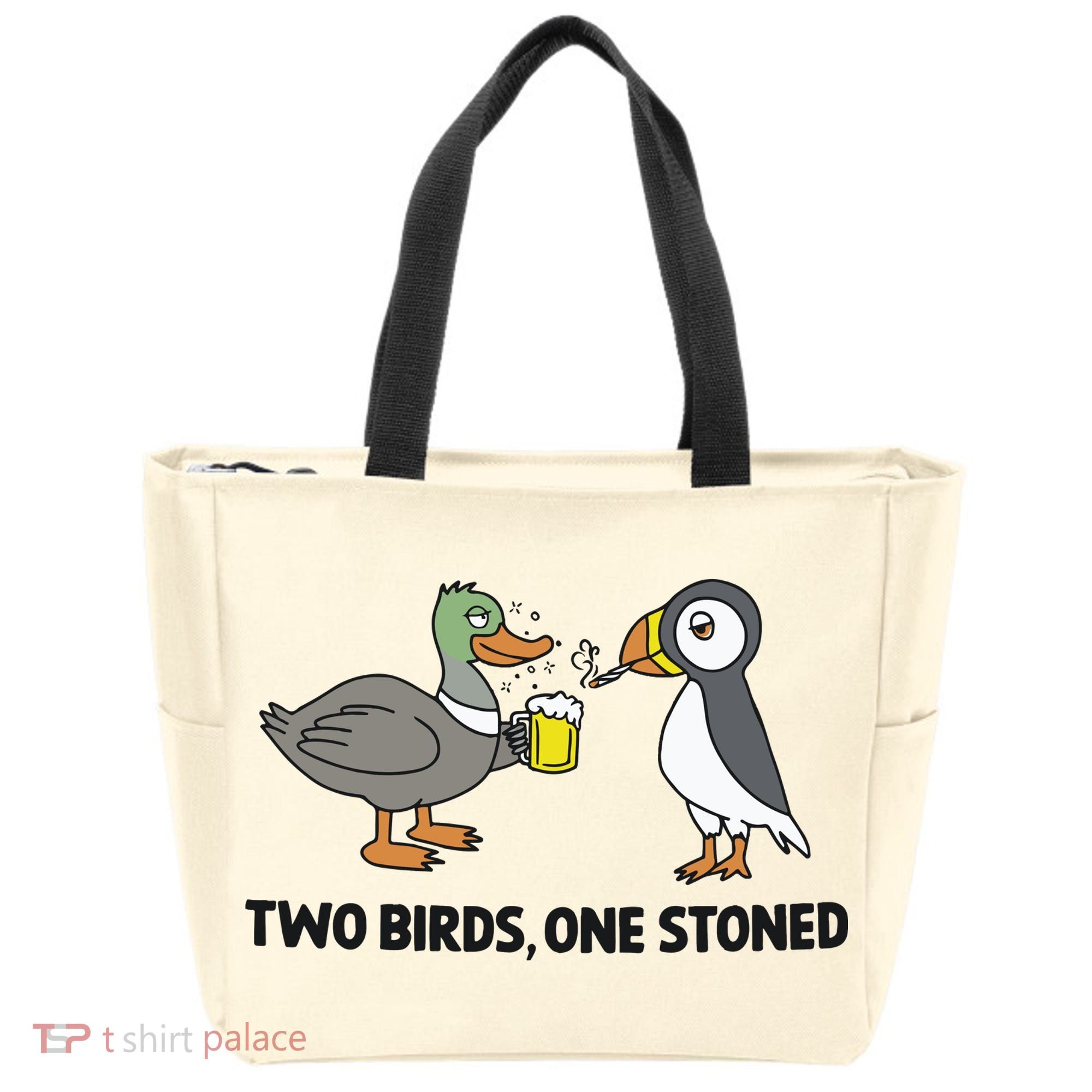 Two Birds One Stoned Tote Bag