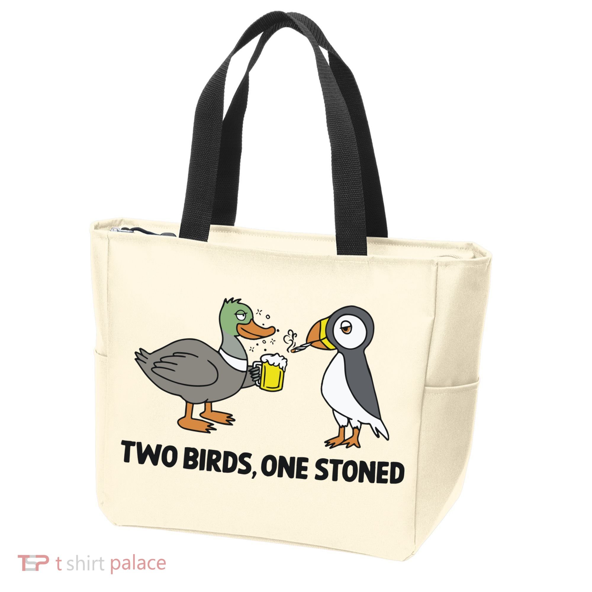 Two Birds One Stoned Tote Bag