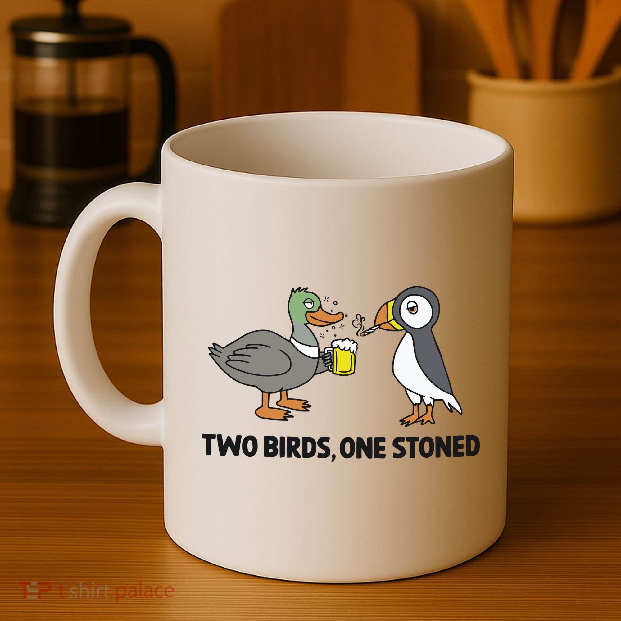 Two Birds One Stoned Coffee Mug