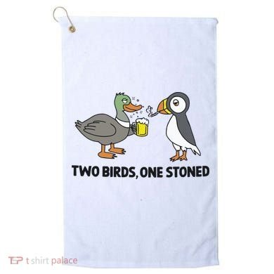 Two Birds One Stoned Golf Towel