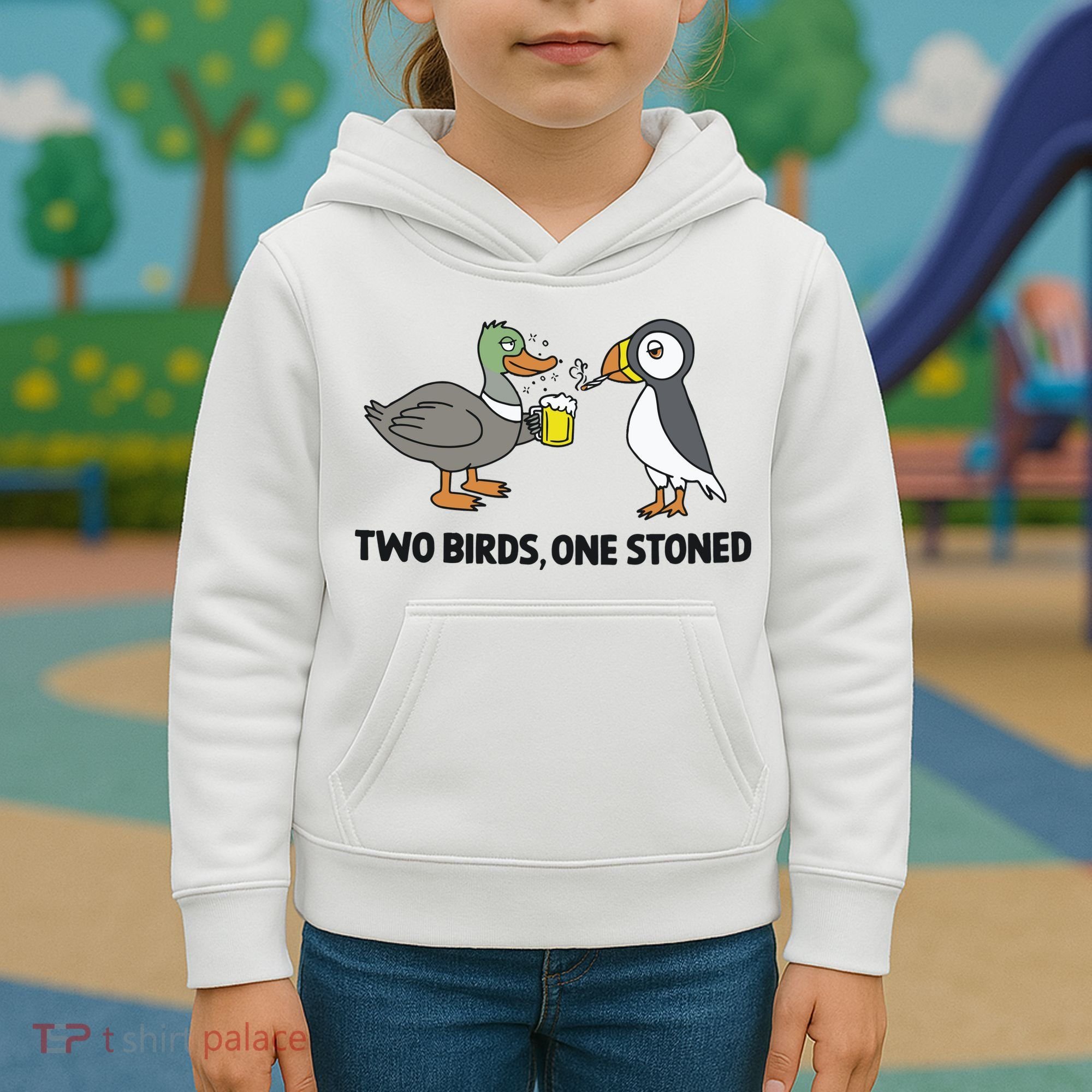 Two Birds One Stoned Kids Hoodie
