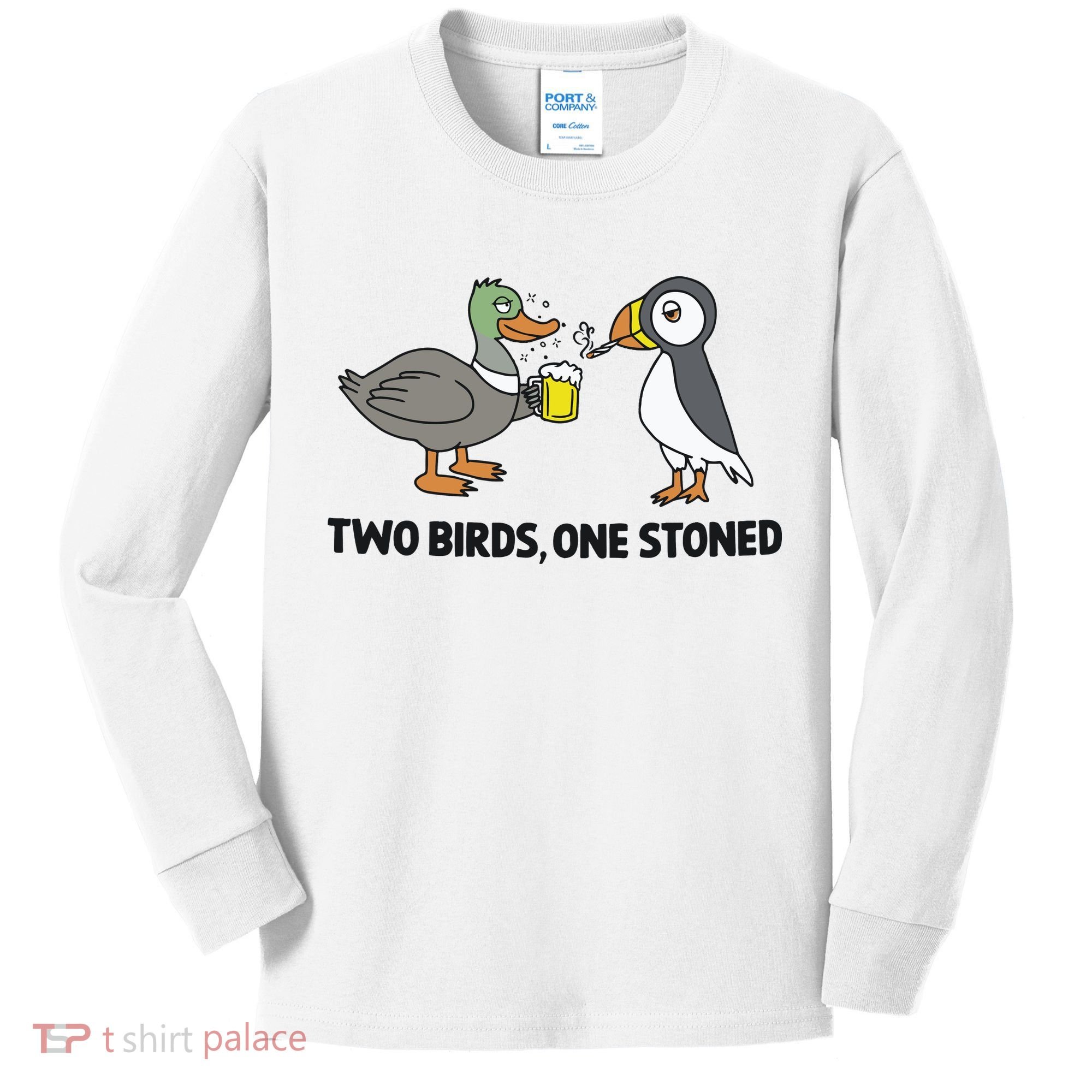 Two Birds One Stoned Kids Long Sleeve Shirt