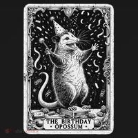 The Birthday Opossum Tarot Card Opossum Long Sleeve Shirt thumb 2