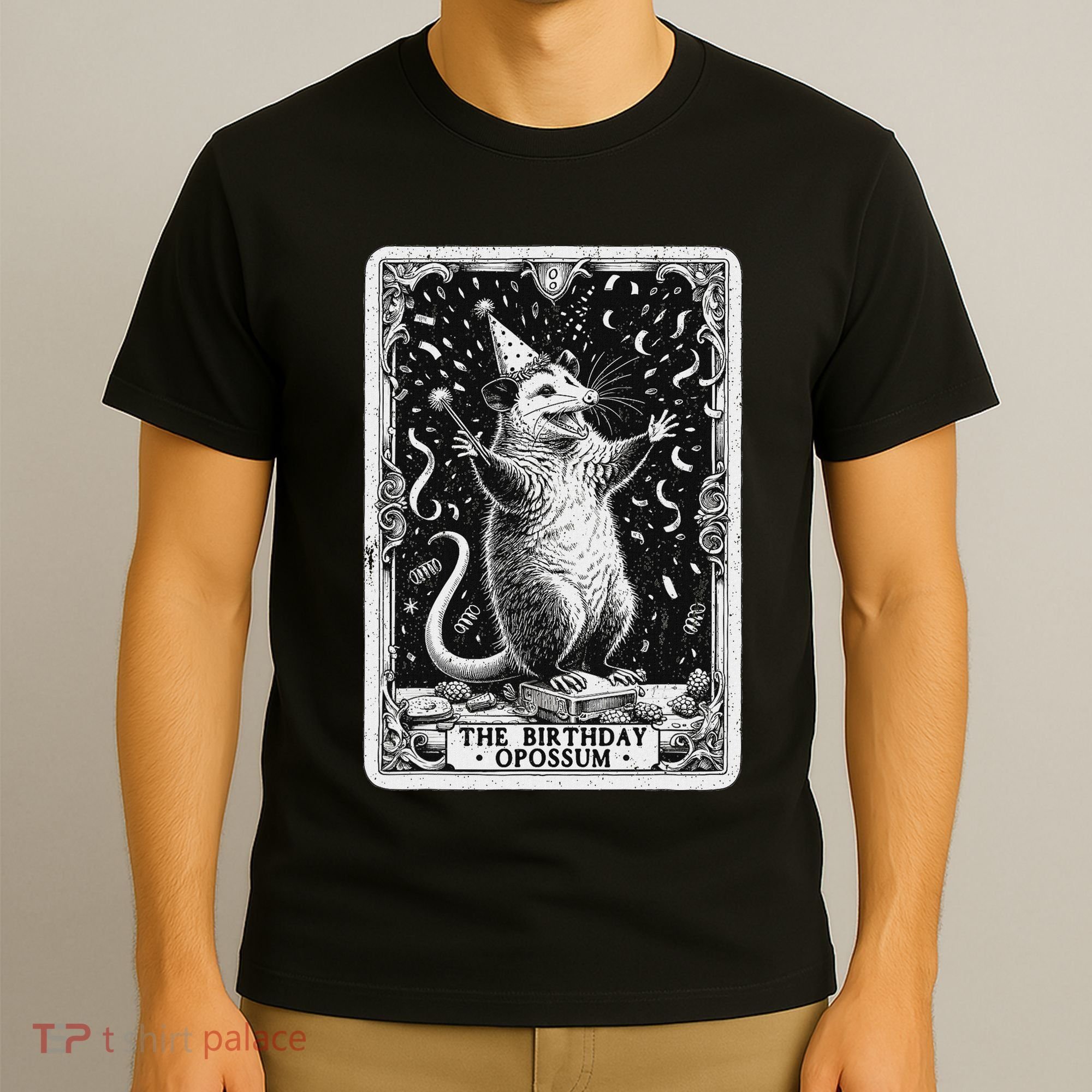 The Birthday Opossum Tarot Card Opossum T-Shirt