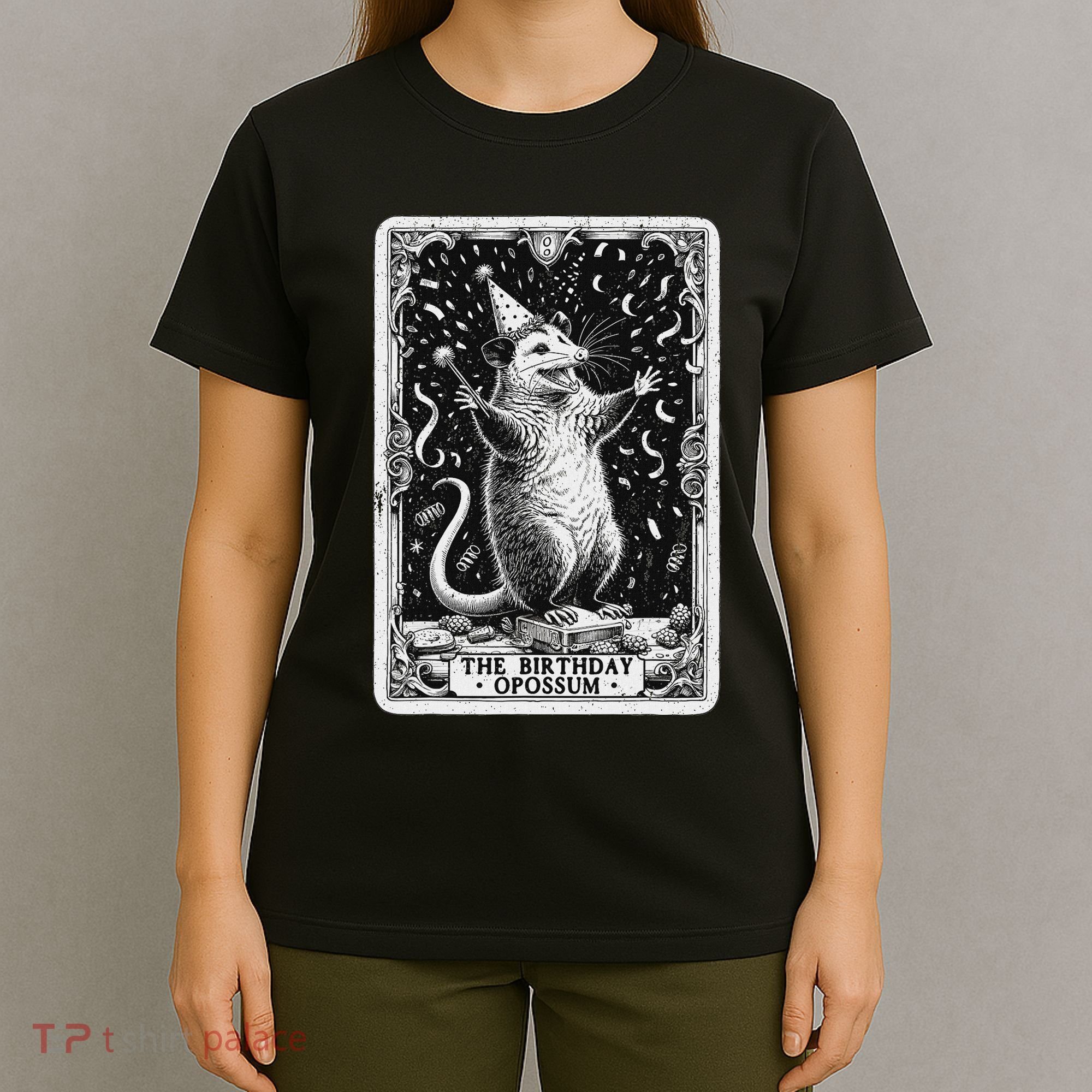 The Birthday Opossum Tarot Card Opossum T-Shirt