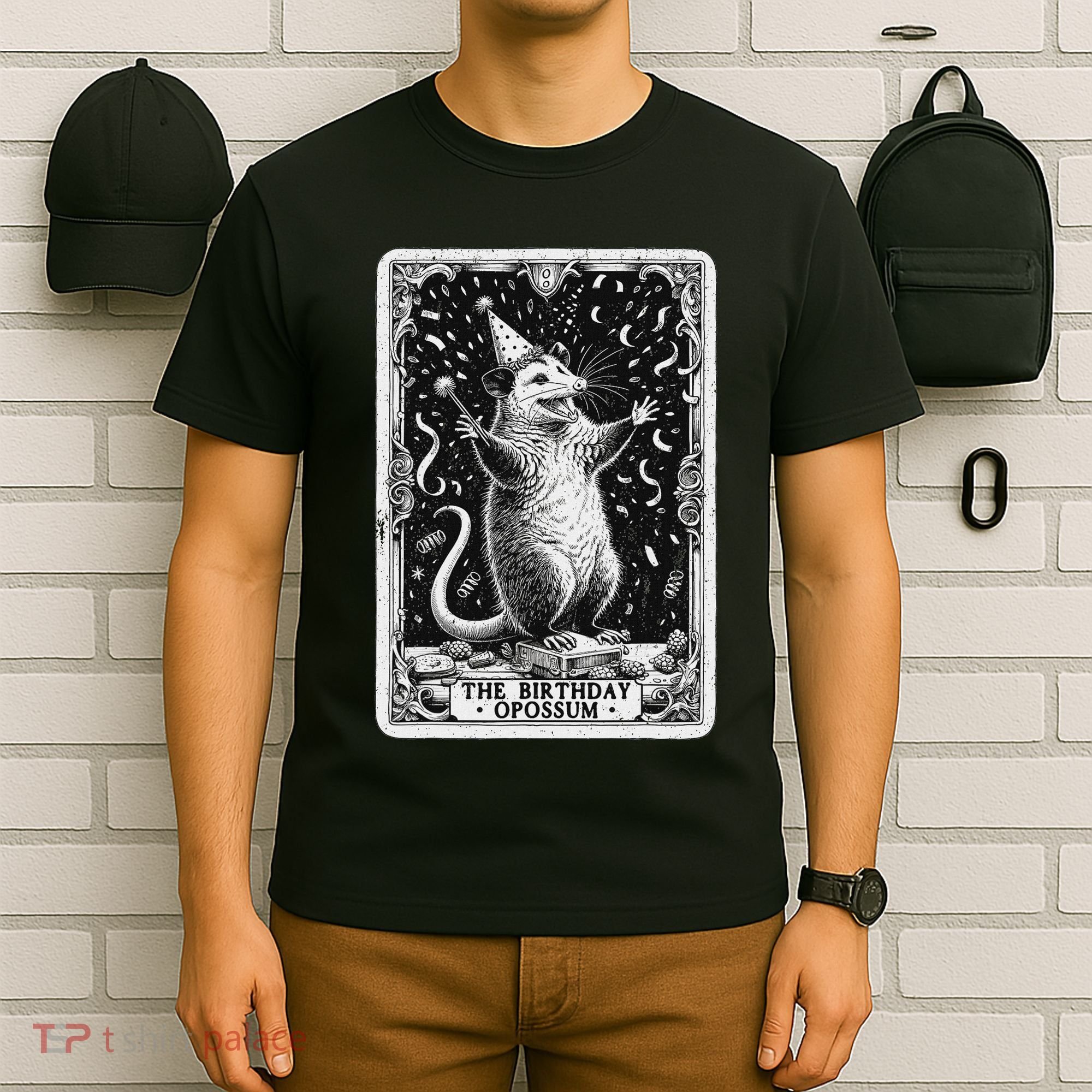 The Birthday Opossum Tarot Card Opossum T-Shirt