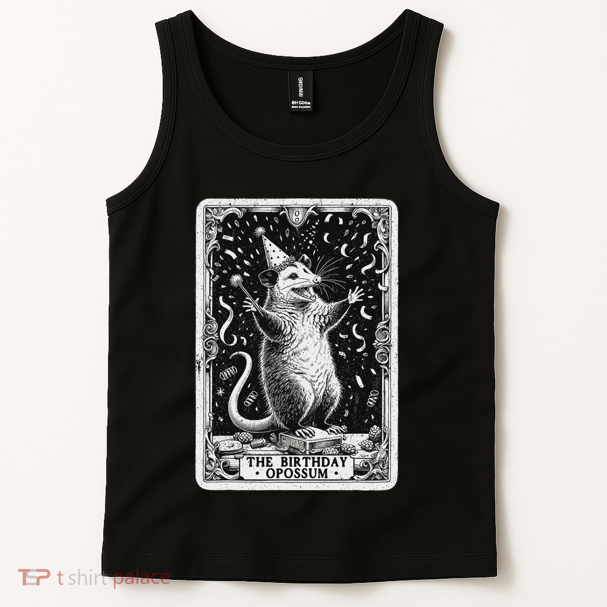 The Birthday Opossum Tarot Card Opossum Tank Top