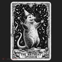 The Birthday Opossum Tarot Card Opossum Golf Towel thumb 3