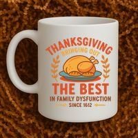 Thanksgiving Bringing Out The Best In Family Dysfunction Coffee Mug thumb 2