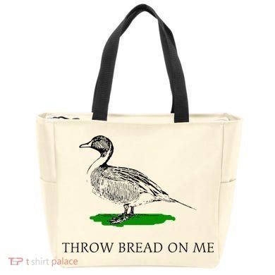 Throw Bread On Me Funny Duck Apparel Tote Bag