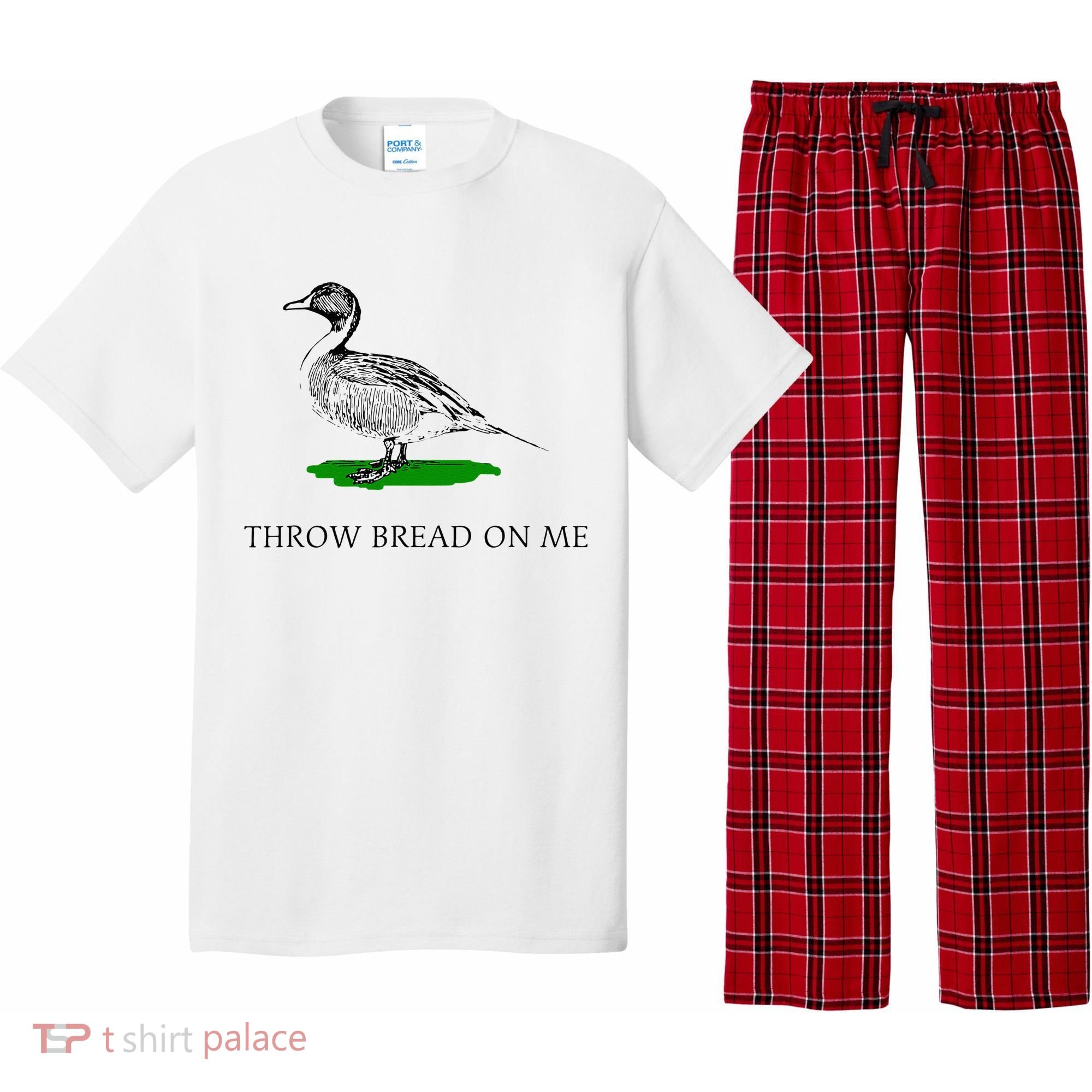 Throw Bread On Me Funny Duck Apparel Pajama Set