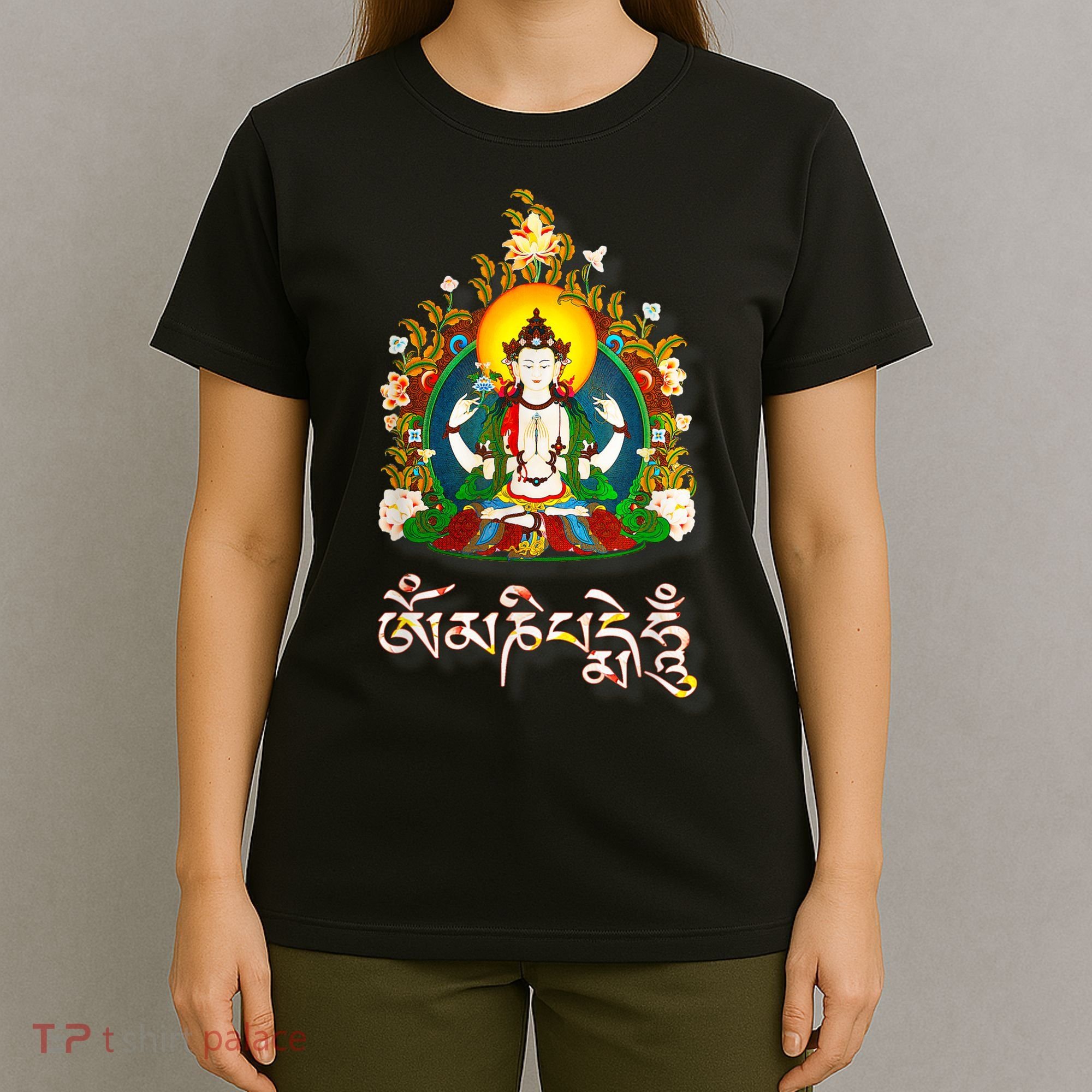 Tibetan Buddha Om Mani Padme Hum Amitabh T-Shirt